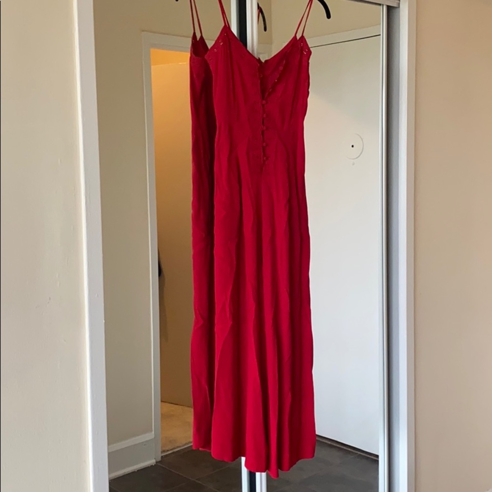 Free People Red Jumpsuit